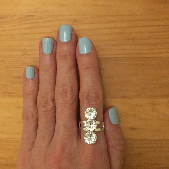 Crystal Silver Statement Ring - Picture 11 of 11